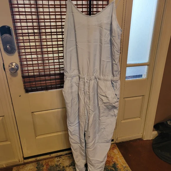 Light Blue Spaghetti Strap Jumpsuit - Picture 12 of 13